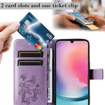 For Samsung Galaxy A25 5G (Global) Wallet Case Floral Butterfly Imprinted Leather Phone Cover Stand