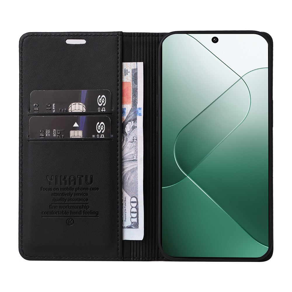 YIKATU YK-001 för Xiaomi 14-skal med fallskydd, plånbok i PU-läder, mobilfodral