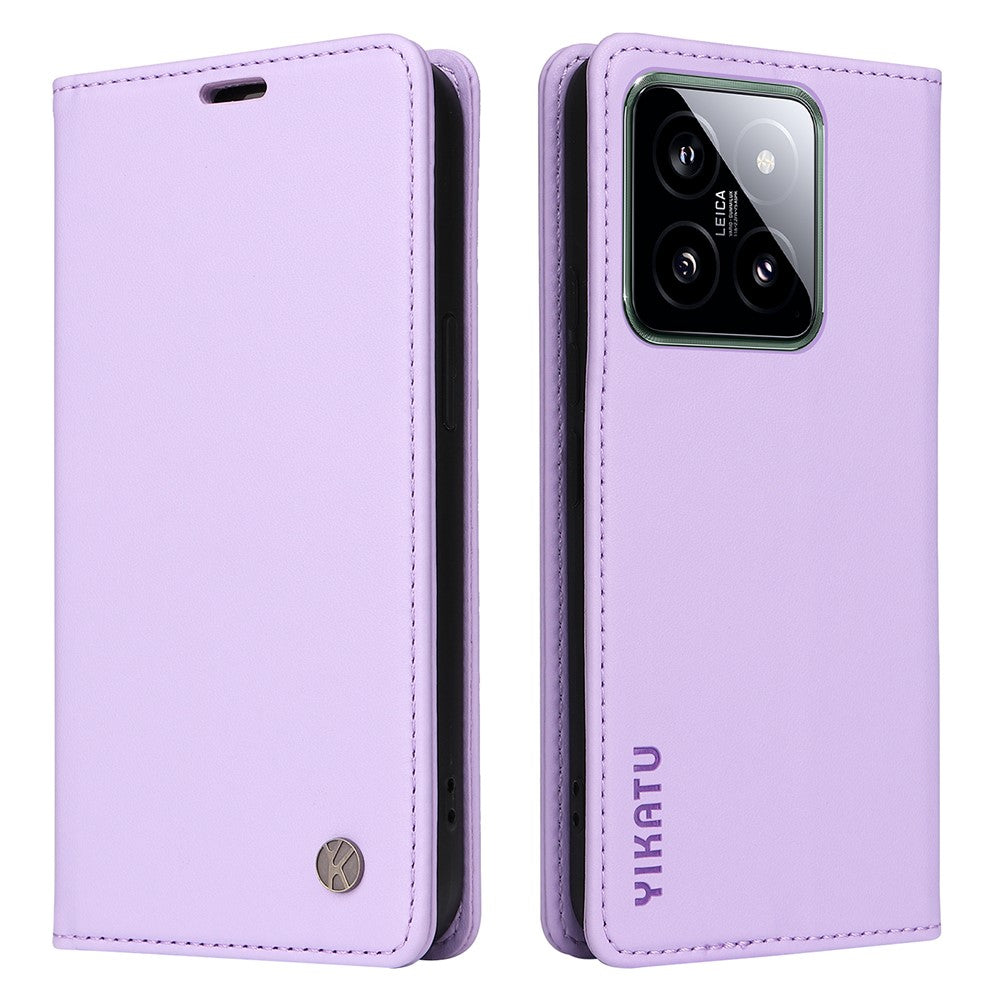 YIKATU YK-001 för Xiaomi 14-skal med fallskydd, plånbok i PU-läder, mobilfodral