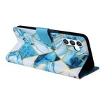 For Samsung Galaxy S24 Case PU Leather Marble Pattern Phone Wallet Cover