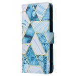 For Samsung Galaxy S24 Case PU Leather Marble Pattern Phone Wallet Cover