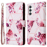For Samsung Galaxy S24 Case PU Leather Marble Pattern Phone Wallet Cover