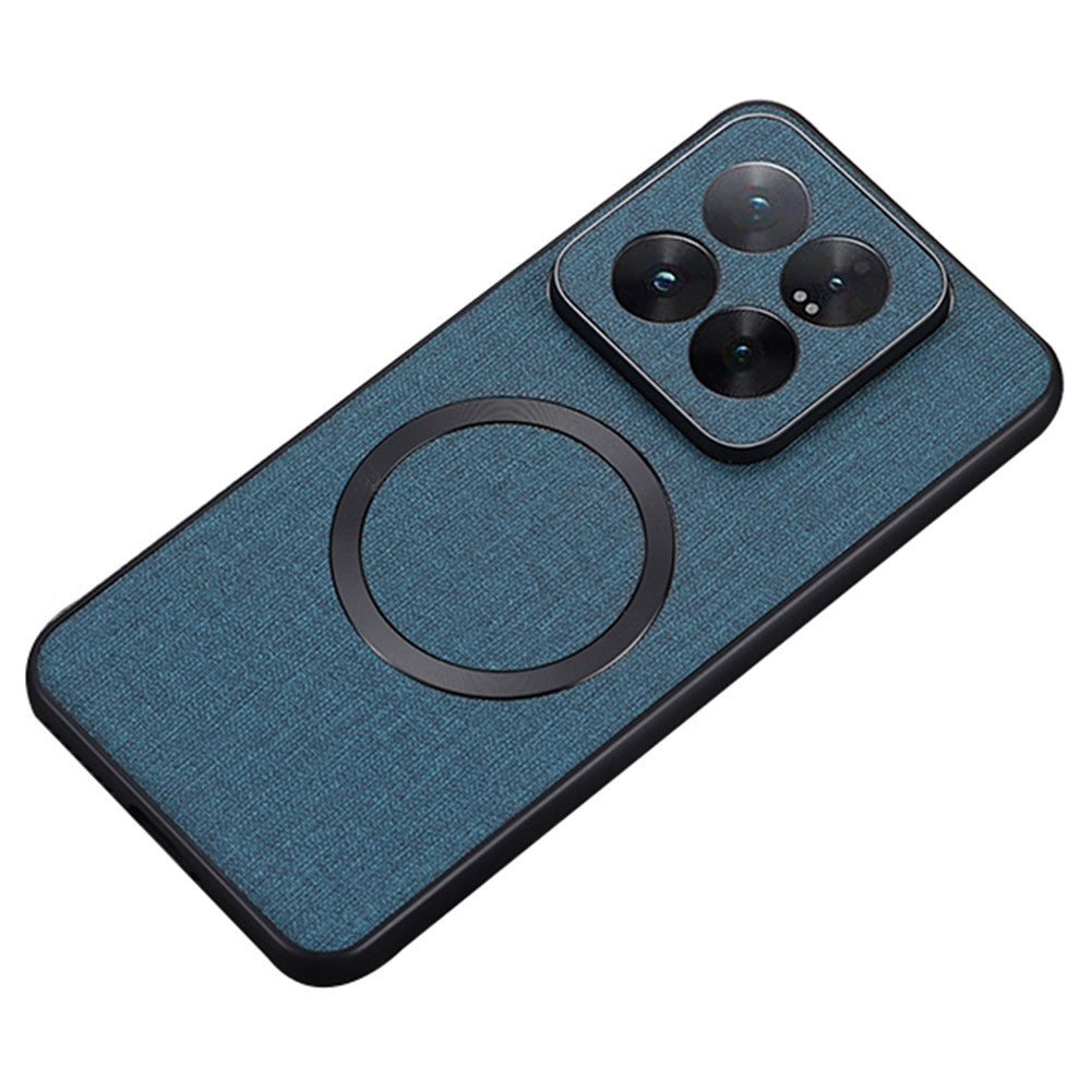 For Xiaomi 14 Case Slim TPU+Cloth Smartphone Cover Magnetic Case