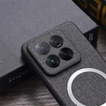 For Xiaomi 14 Case Slim TPU+Cloth Smartphone Cover Magnetic Case
