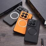 For Xiaomi 14 Case Slim TPU+Cloth Smartphone Cover Magnetic Case