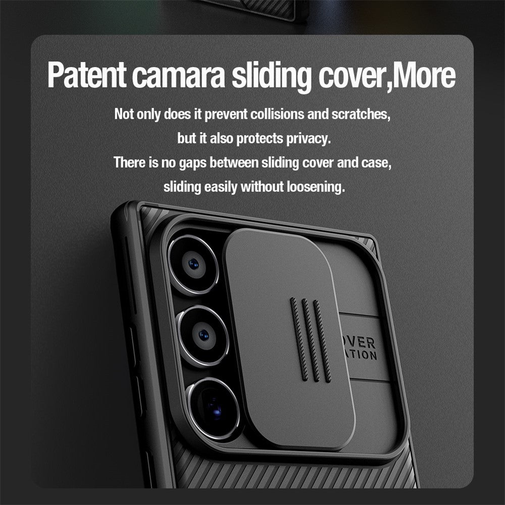 NILLKIN CamShield Pro Series-etui til Samsung Galaxy S24 Ultra i PC+TPU med skydebeskyttelse til kameraet - mobilbeskyttelse