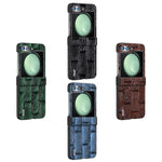 ABEEL For Samsung Galaxy Z Flip5 5G Case Mahjong Texture Genuine Cow Leather+PC Phone Cover