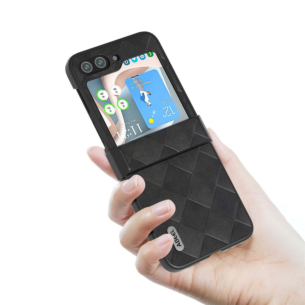 ABEEL For Samsung Galaxy Z Flip5 5G Case Grid Texture Hinge Protection Folding Phone Cover