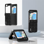 ABEEL For Samsung Galaxy Z Flip5 5G Case Grid Texture Hinge Protection Folding Phone Cover