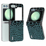 ABEEL For Samsung Galaxy Z Flip5 5G Case Hinge Protection Genuine Cow Leather+PC Cover