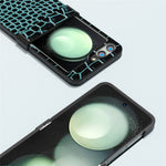 ABEEL For Samsung Galaxy Z Flip5 5G Case Hinge Protection Genuine Cow Leather+PC Cover