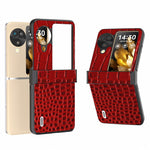 ABEEL For Oppo Find N3 Flip 5G Folding Phone Case Hinge Protection Crocodile Texture Cover