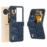 ABEEL For Oppo Find N3 Flip 5G Case Genuine Cow Leather Coated PC Cover with Hinge Protection