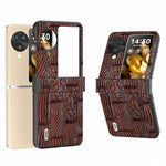 ABEEL For Oppo Find N3 Flip 5G Case 3-in-1 Genuine Cow Leather+PC Cover with Hinge