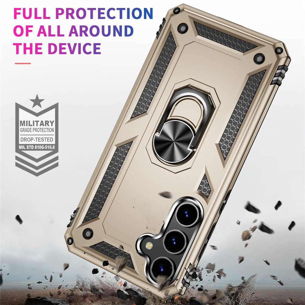 For Samsung Galaxy S24+ Case TPU+PC Phone Cover with Ring Kickstand