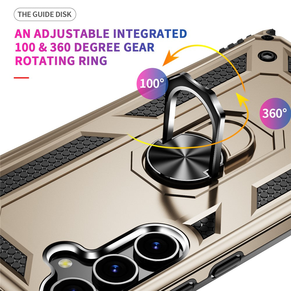 For Samsung Galaxy S24+ Case TPU+PC Phone Cover with Ring Kickstand