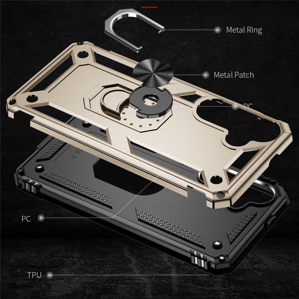 For Samsung Galaxy S24+ Case TPU+PC Phone Cover with Ring Kickstand