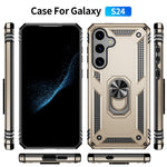 For Samsung Galaxy S24+ Case TPU+PC Phone Cover with Ring Kickstand