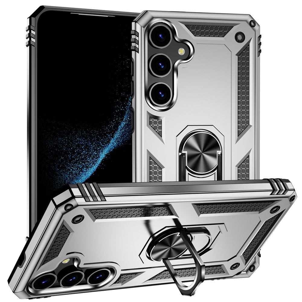 For Samsung Galaxy S24+ Case TPU+PC Phone Cover with Ring Kickstand