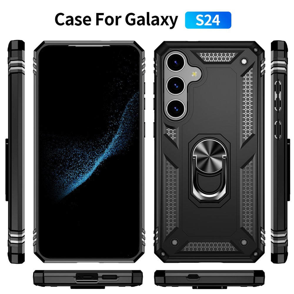For Samsung Galaxy S24 Case Drop-resistant PC+TPU Kickstand Phone Protector