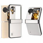 ABEEL For Oppo Find N3 Flip 5G Case Genuine Cow Leather+PC Hinge Protection Phone Cover