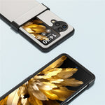 ABEEL For Oppo Find N3 Flip 5G Case Genuine Cow Leather+PC Hinge Protection Phone Cover