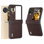 ABEEL For Oppo Find N3 Flip 5G Case Genuine Cow Leather+PC Hinge Protection Phone Cover
