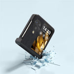 ABEEL For Oppo Find N3 Flip 5G Case Hinge Design Leather+PC Folding Phone Cover