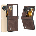 ABEEL For Oppo Find N3 Flip 5G Case Hinge Design Leather+PC Folding Phone Cover
