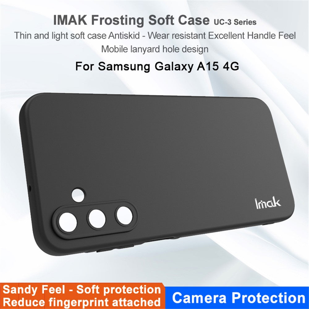 IMAK UC-3-serien til Samsung Galaxy A15 5G/A15 4G etui ridsefast blødt TPU mobiltelefon bagcover