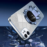 For iPhone 12 mini Case Anti-drop Astronaut Kickstand Cell Phone Shell PC+TPU Cover