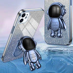 For iPhone 12 mini Case Anti-drop Astronaut Kickstand Cell Phone Shell PC+TPU Cover