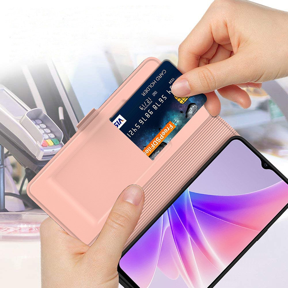 For Oppo A38 4G Phone Case Card Slot Flip Folio PU Leather Cover