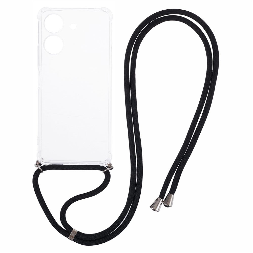 For Xiaomi Redmi 13C 4G / Poco C65 4G Case TPU Drop-resistant Phone Back Cover with Lanyard