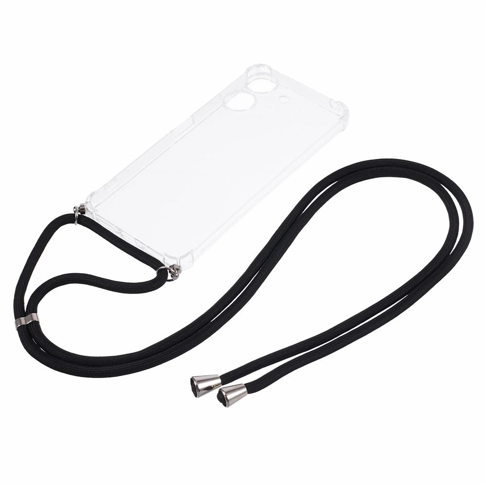 For Xiaomi Redmi 13C 4G / Poco C65 4G Case TPU Drop-resistant Phone Back Cover with Lanyard