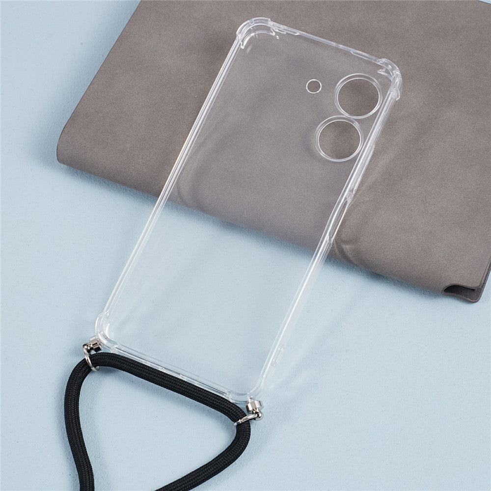 For Xiaomi Redmi 13C 4G / Poco C65 4G Case TPU Drop-resistant Phone Back Cover with Lanyard