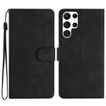 For Samsung Galaxy S24 Ultra Case PU Leather Wallet Imprinted Butterfly Stand Phone Cover