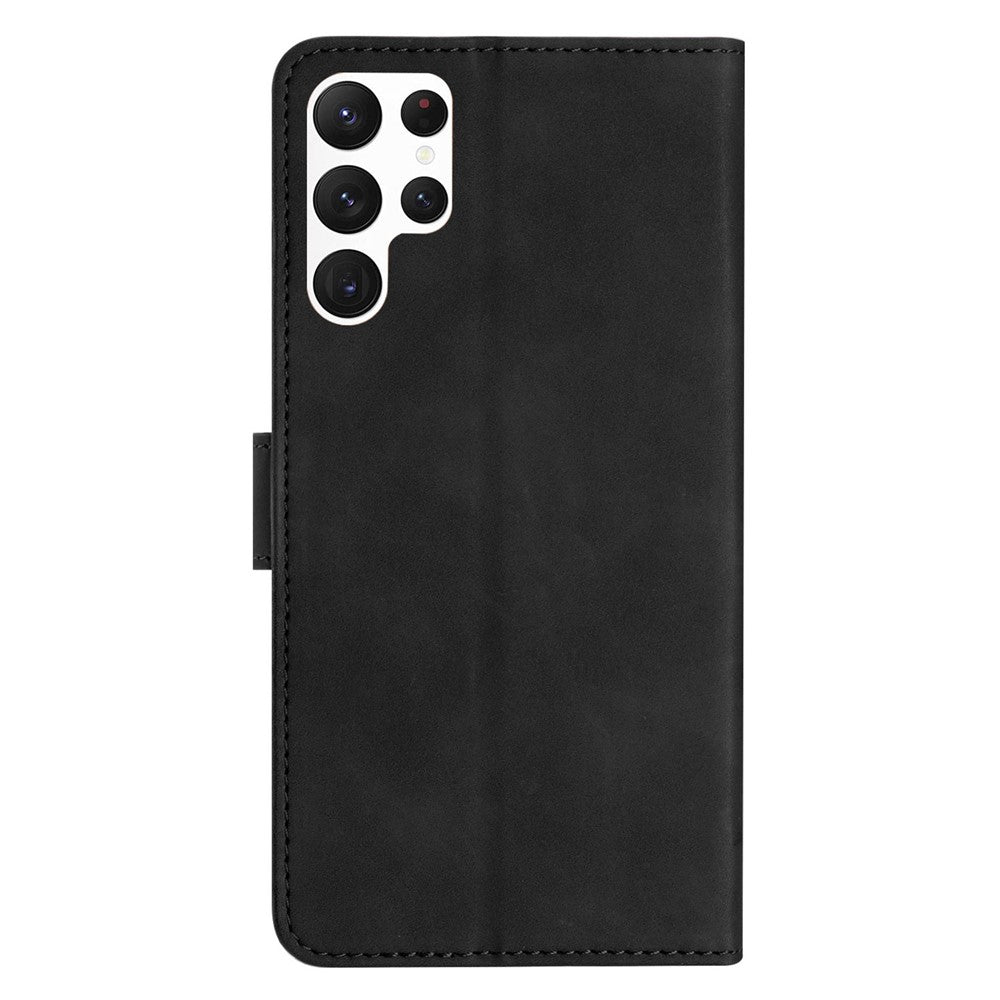 For Samsung Galaxy S24 Ultra Case PU Leather Wallet Imprinted Butterfly Stand Phone Cover