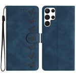 For Samsung Galaxy S24 Ultra Case PU Leather Wallet Imprinted Butterfly Stand Phone Cover