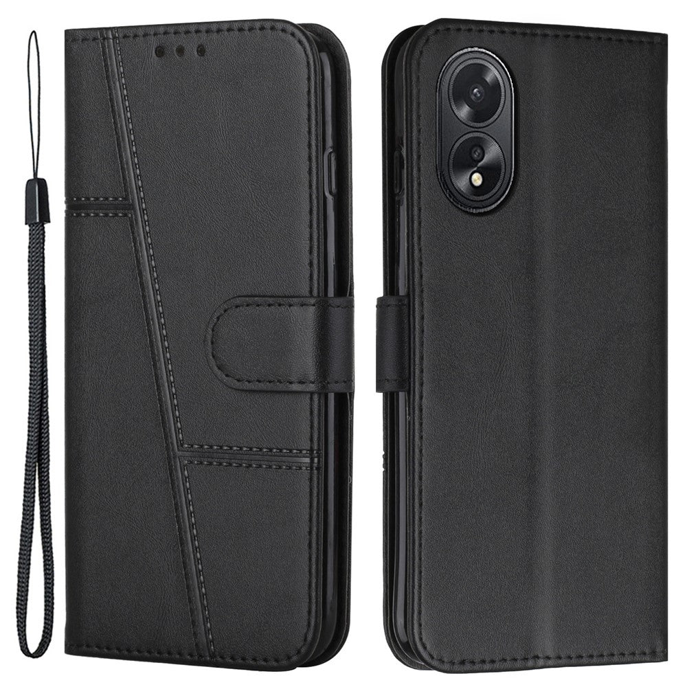 For Oppo A38 4G / A18 4G Case Wallet Stand Calf Texture Leather Cover