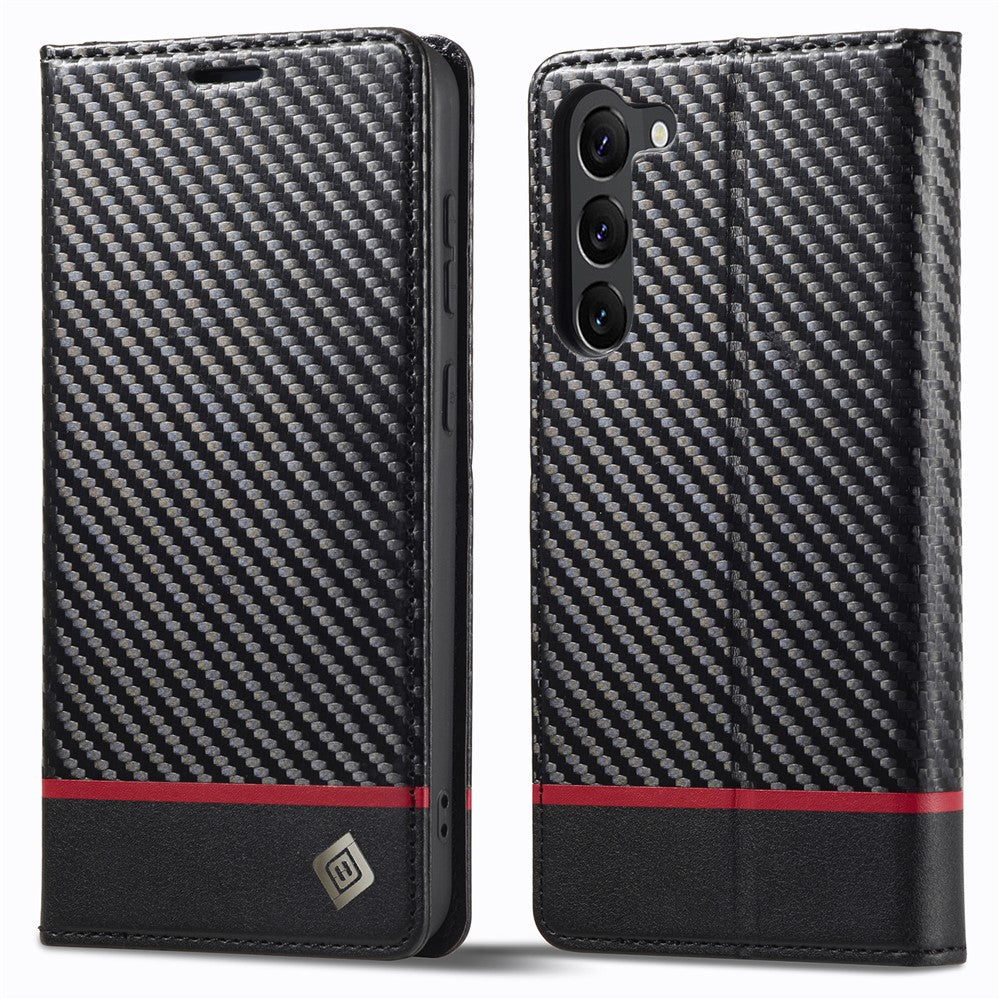 LC.IMEEKE For Samsung Galaxy S24 Case TPU+PU Leather Drop-proof Smart Phone Wallet Cover