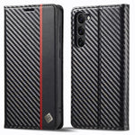 LC.IMEEKE For Samsung Galaxy S24 Case TPU+PU Leather Drop-proof Smart Phone Wallet Cover