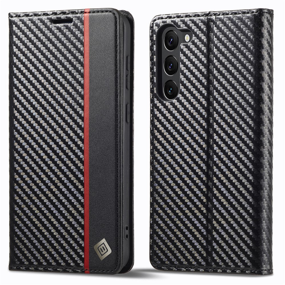 LC.IMEEKE För Samsung Galaxy S24+ mobilskal Stötsäkert Skyddande Skyddsfodral i Kolfiber med Textur