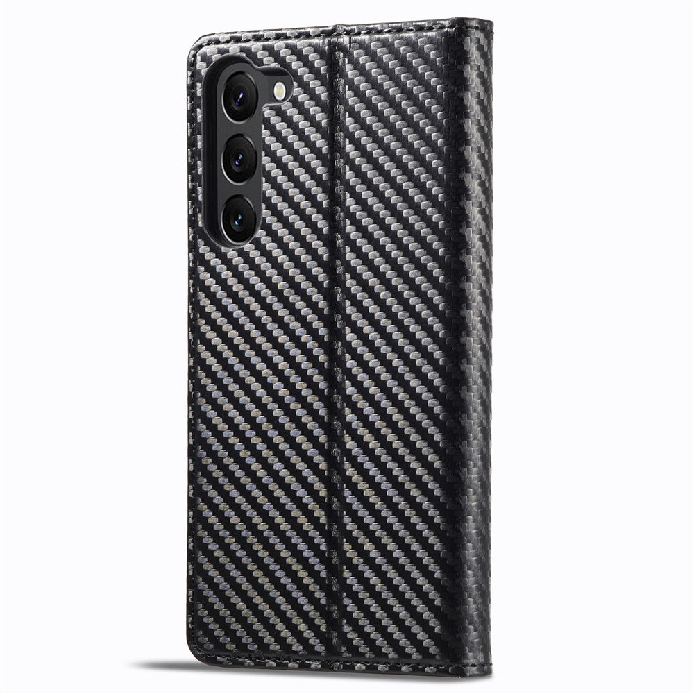 LC.IMEEKE För Samsung Galaxy S24+ mobilskal Stötsäkert Skyddande Skyddsfodral i Kolfiber med Textur