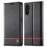 LC.IMEEKE Til Samsung Galaxy A15 5G / A15 4G Telefoncover Kulfibertekstur Skal PU Lædercover