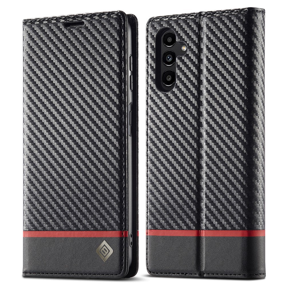LC.IMEEKE Til Samsung Galaxy A15 5G / A15 4G Telefoncover Kulfibertekstur Skal PU Lædercover