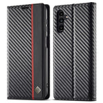 LC.IMEEKE Til Samsung Galaxy A15 5G / A15 4G Telefoncover Kulfibertekstur Skal PU Lædercover
