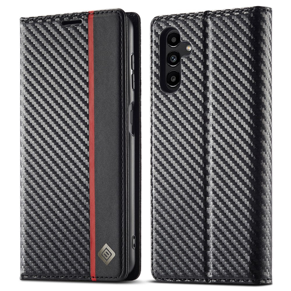 LC.IMEEKE Til Samsung Galaxy A15 5G / A15 4G Telefoncover Kulfibertekstur Skal PU Lædercover
