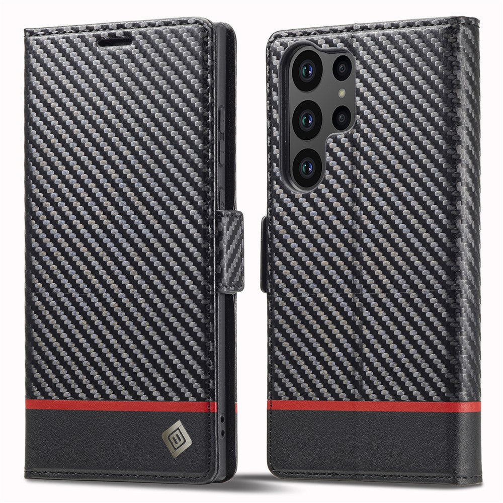 LC.IMEEKE For Samsung Galaxy S24 Ultra Case Carbon Fiber Texture Anti-drop Phone Guard Cover