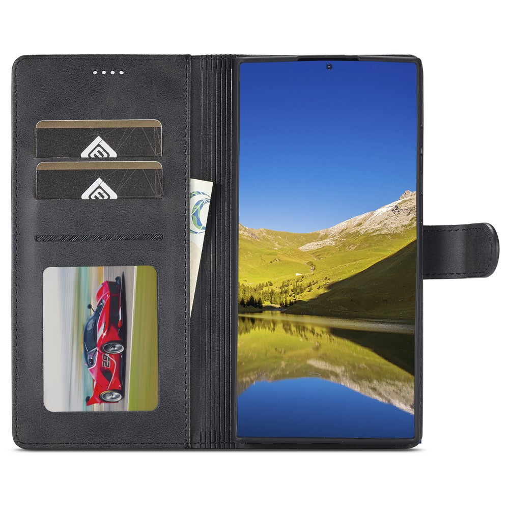 LC.IMEEKE For Samsung Galaxy S24 Ultra Case Drop-resistant Stand Leather Phone Shell Cover